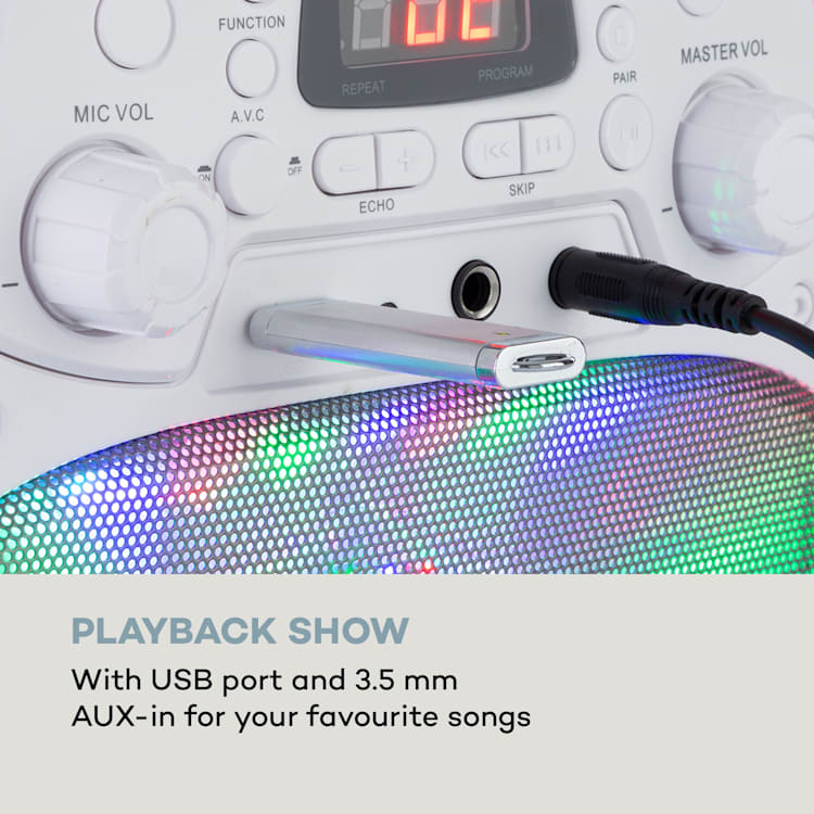 StartMaker Plus, karaoke systém, karaoke zařízení, blutooth, USB, CD LED show, cinch