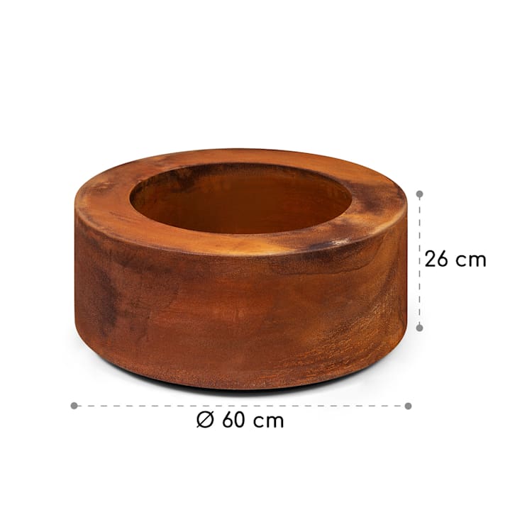 Desert Rust Round vuurschaal plantenschaal staal Ø 60 cm cm roest-look Rond