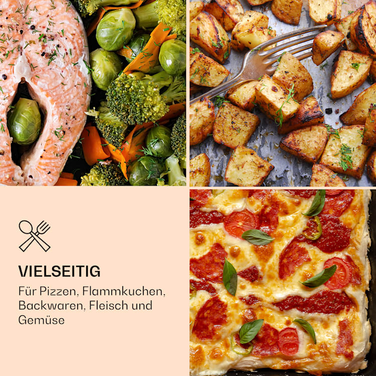Diavolo Pizza-Pelletofen inkl. Pizzastein Thermometer Edelstahl Blau