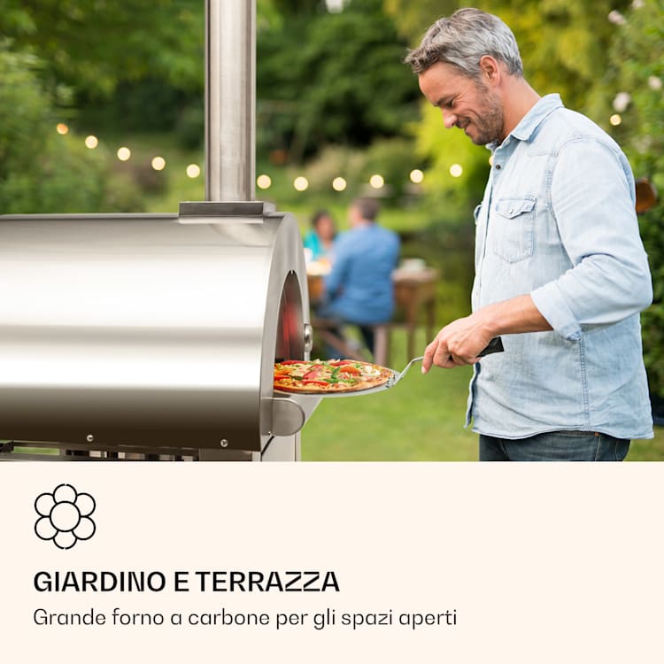 Diavolo Napoletana - Forno per pizza, forno a legna, antiruggine, acciaio inox Argento