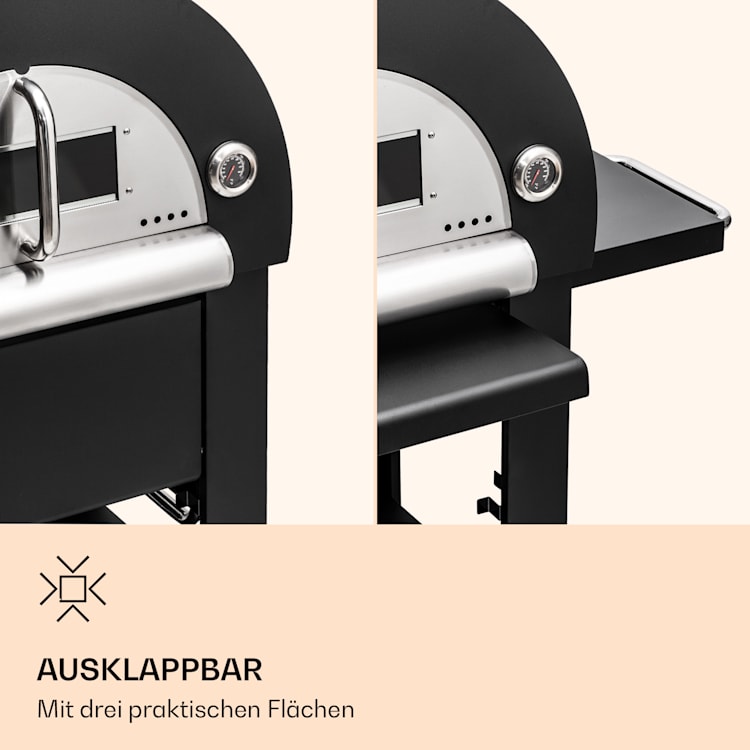 Diavolo Napoletana Pizzaofen Holzofen rostfreier Edelstahl Schwarz