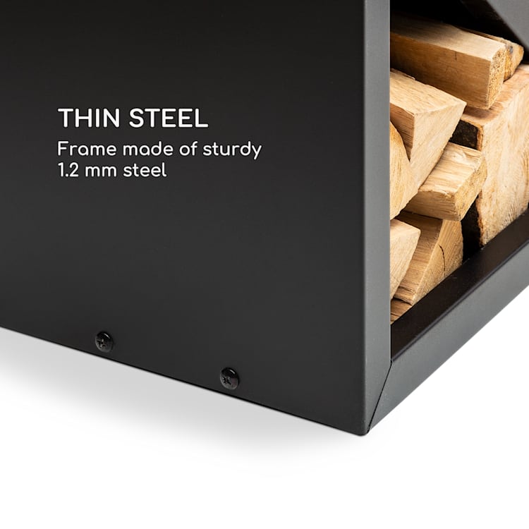 Kindlewood L Black, fa állvány, pad, 104 × 40 × 35 cm, bambusz, cink Fekete