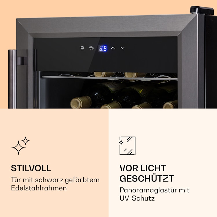 Ultimo 16 Uno Weinkühlschrank 42l Touch-Bedienfeld 16 Flaschen 5-18°C Schwarz