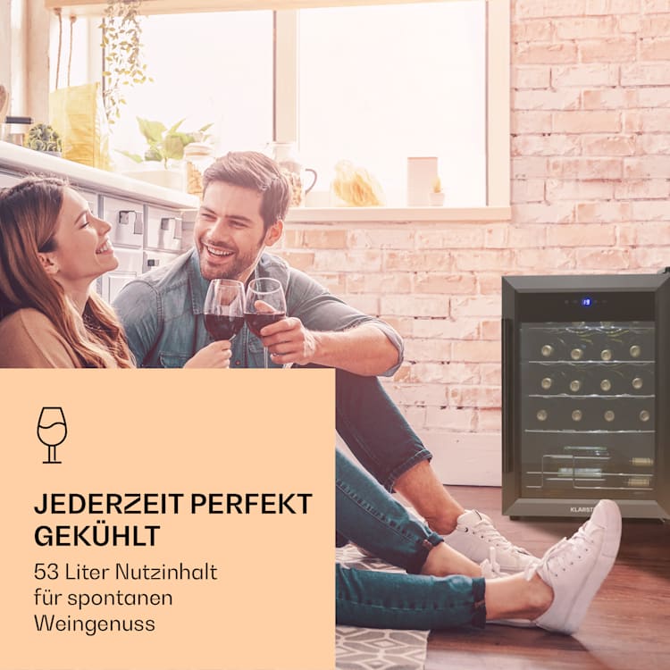 Ultimo 20 Uno Weinkühlschrank 53l Touch-Bedienfeld 131W 5-18°C 1 Kühlzone | 20 Flaschen
