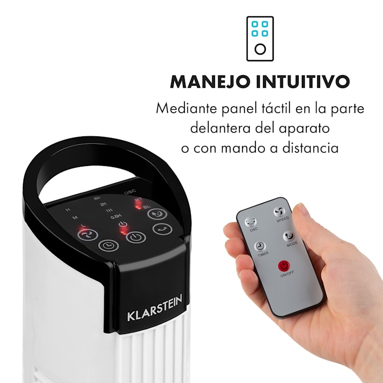 Mana Peak Ventilador de torre 3 niveles 3 modos 50 W Blanco