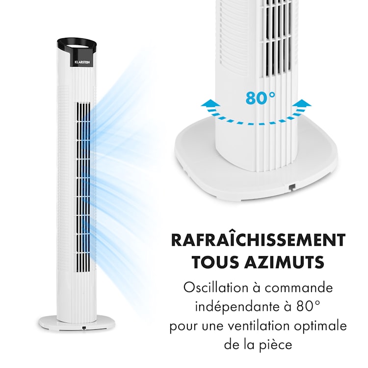 Mana Peak torenventilator 3 standen 3 modi 50 W Wit