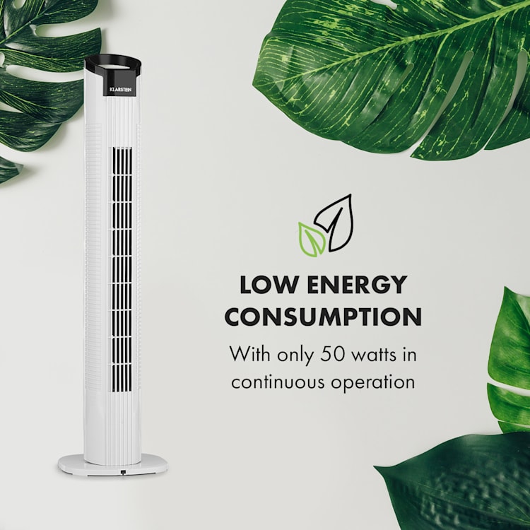 Mana Peak, stĺpový ventilátor, 3 úrovne, 3 režimy, 50 W Biela
