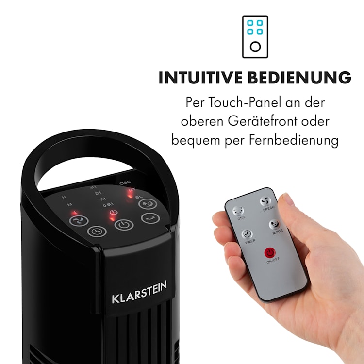 Mana Peak Säulenventilator 3 Stufen 3 Modi 50 W Schwarz
