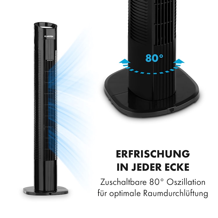 Mana Peak Säulenventilator 3 Stufen 3 Modi 50 W Schwarz