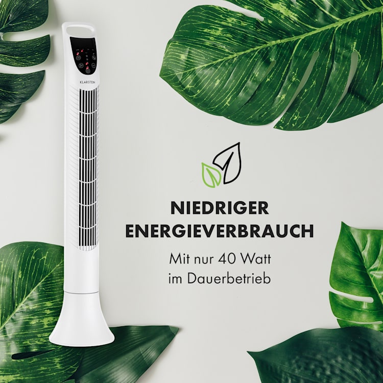 Mount Everest Säulenventilator 3 Stufen 3 Modi 40 W Weiß