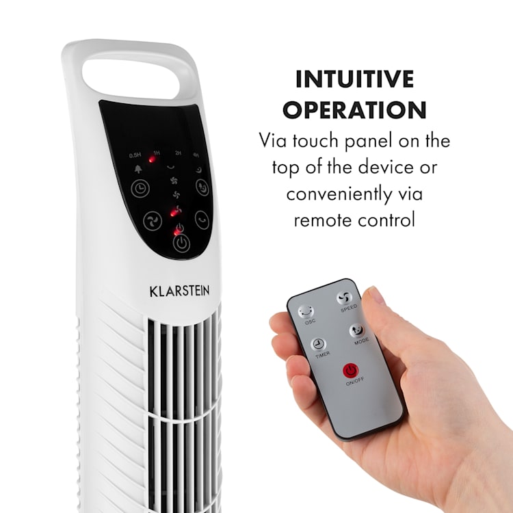 Mount Everest, sloupový ventilátor, 3 úrovně, 3 režimy, 40 W Bílá