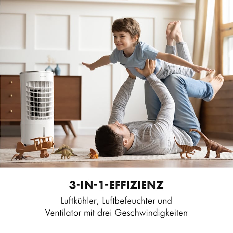 Skypillar 3-in-1 Luftkühler Ventilator Luftbefeuchter Tank 5L Fernbedienung Touch-Panel Weiß