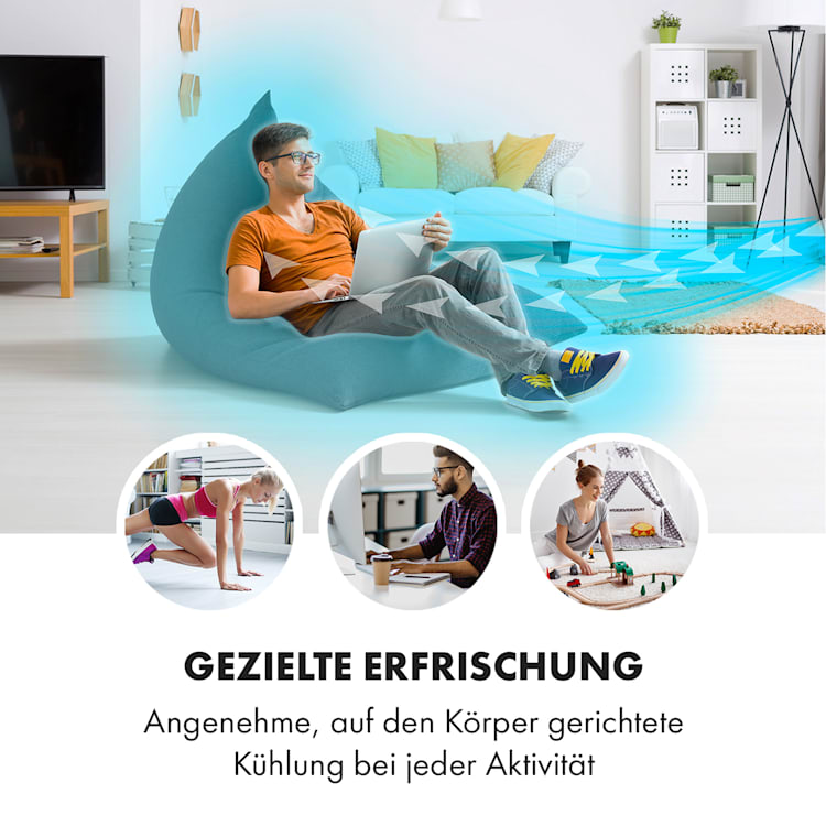 Skypillar 3-in-1 Luftkühler Ventilator Luftbefeuchter Tank 5L Fernbedienung Touch-Panel Weiß