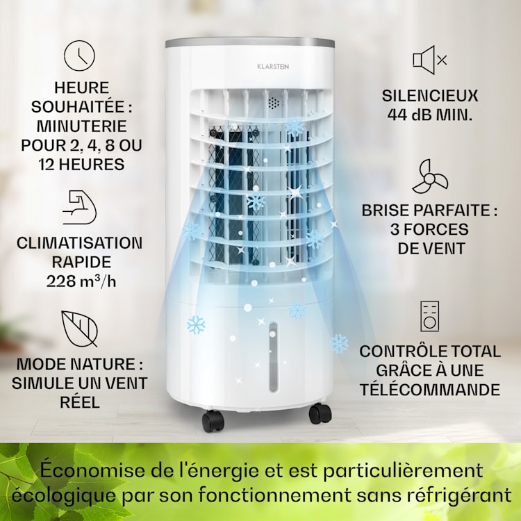 Skypillar 3-in-1 luchtkoeler ventilator luchtbevochtiger tank 5L afstandsbediening touch-paneel Wit