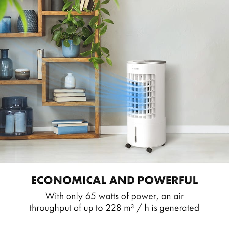 Skypillar Climatizador evaporativo 3 en 1 Humidificador Depósito 5L Control remoto Panel táctil Blanco