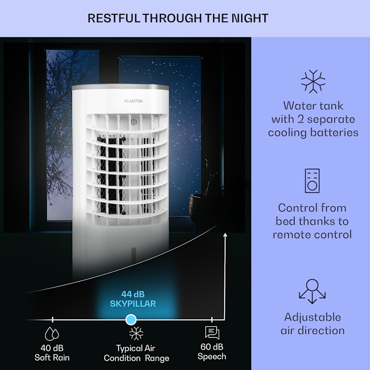 Skypillar, răcitor de aer 3 în 1, ventilator, umidificator, rezervor, 5 l, telecomandă