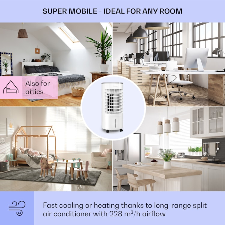 Skypillar, răcitor de aer 3 în 1, ventilator, umidificator, rezervor, 5 l, telecomandă