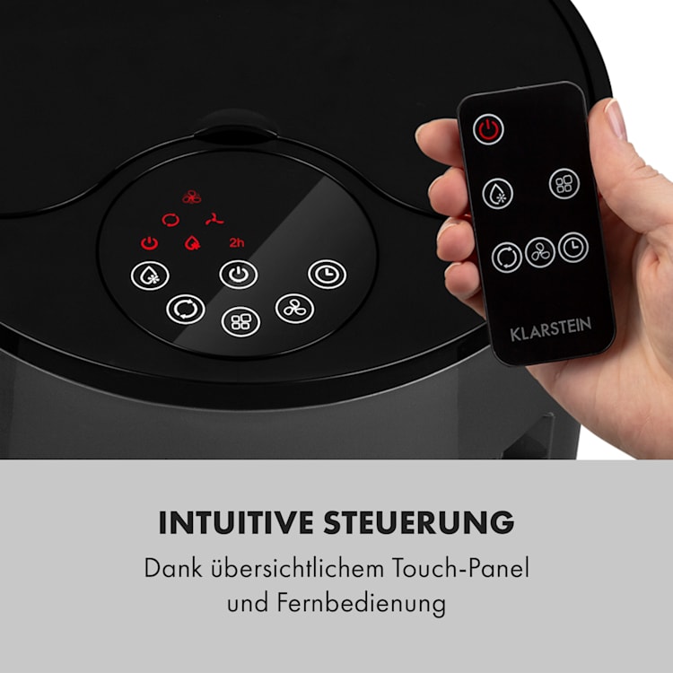 Skypillar 3-in-1 Luftkühler Ventilator Luftbefeuchter Tank 5L Fernbedienung Touch-Panel Dunkelgrau