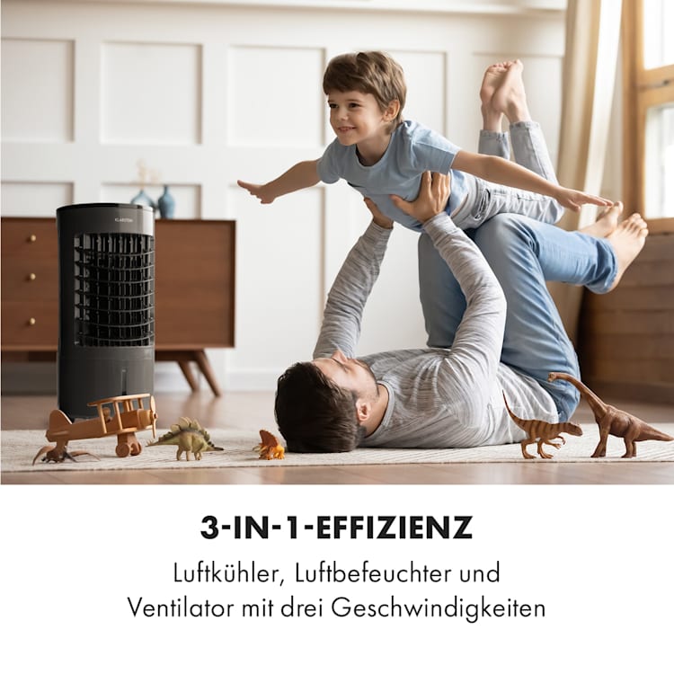 Skypillar 3-in-1 Luftkühler Ventilator Luftbefeuchter Tank 5L Fernbedienung Touch-Panel Dunkelgrau