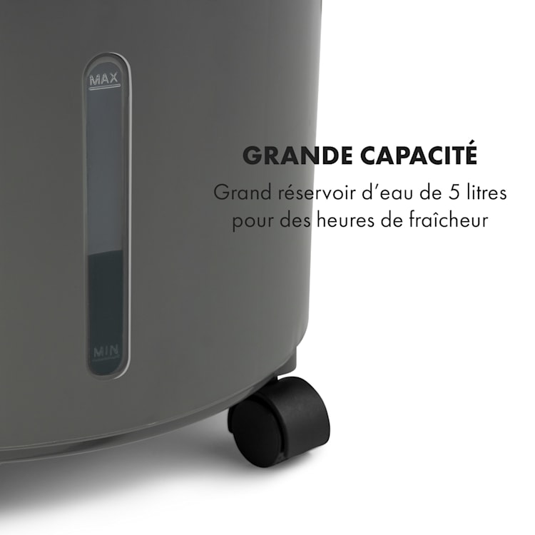 Skypillar rafraîchisseur d'air 3-en-1 ventilateur humidificateur d'air réservoir 5L télécommande panneau tactile Gris Foncé