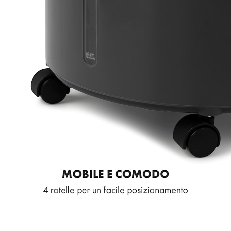 Skypillar, raffrescatore evaporativo 3 in 1, ventilatore, umidificatore, serbatoio da 5 L, telecomando, pannello touch Grigio Scuro