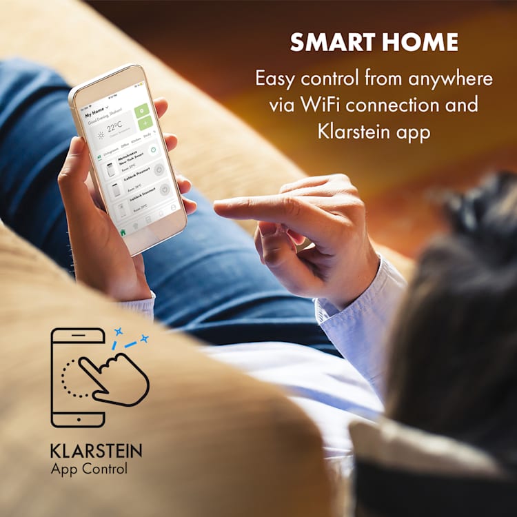 Metrobreeze New York Smart 7k, aer condiționat portabil, 7000 BTU / 2,1 kW, clasa energetică A, telecomandă 7.000 BTU | Violet închis