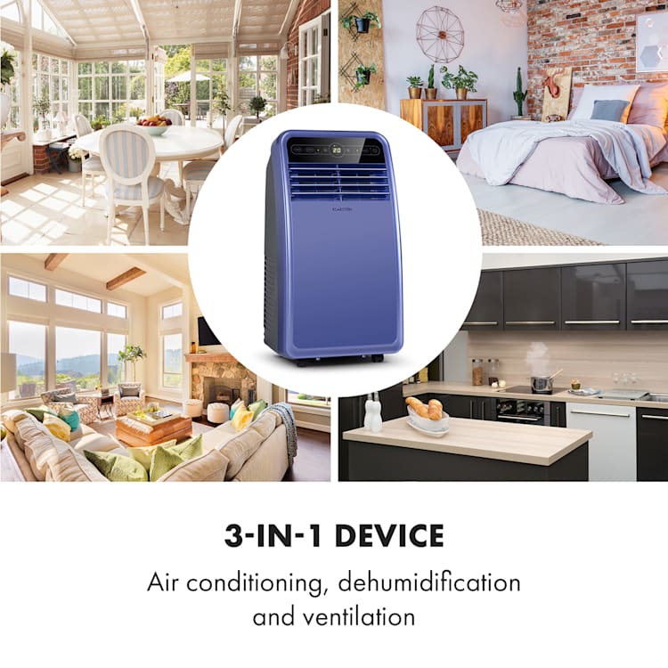 Metrobreeze New York Smart 7k, aer condiționat portabil, 7000 BTU / 2,1 kW, clasa energetică A, telecomandă 7.000 BTU | Violet închis