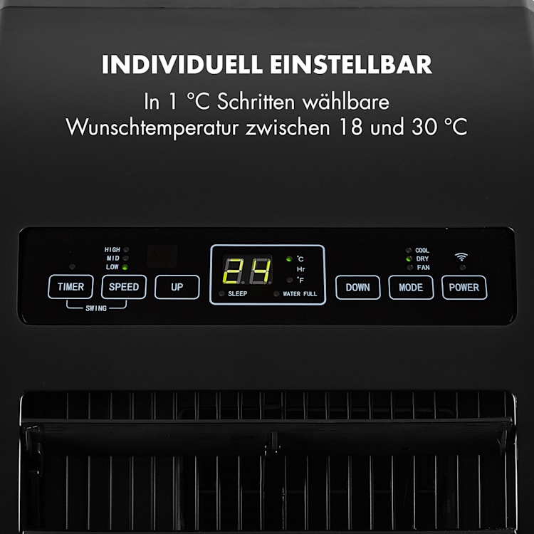 Metrobreeze Rom Smart mobile Klimaanlage 10.000 BTU 3 kW Fernbedienung Schwarz