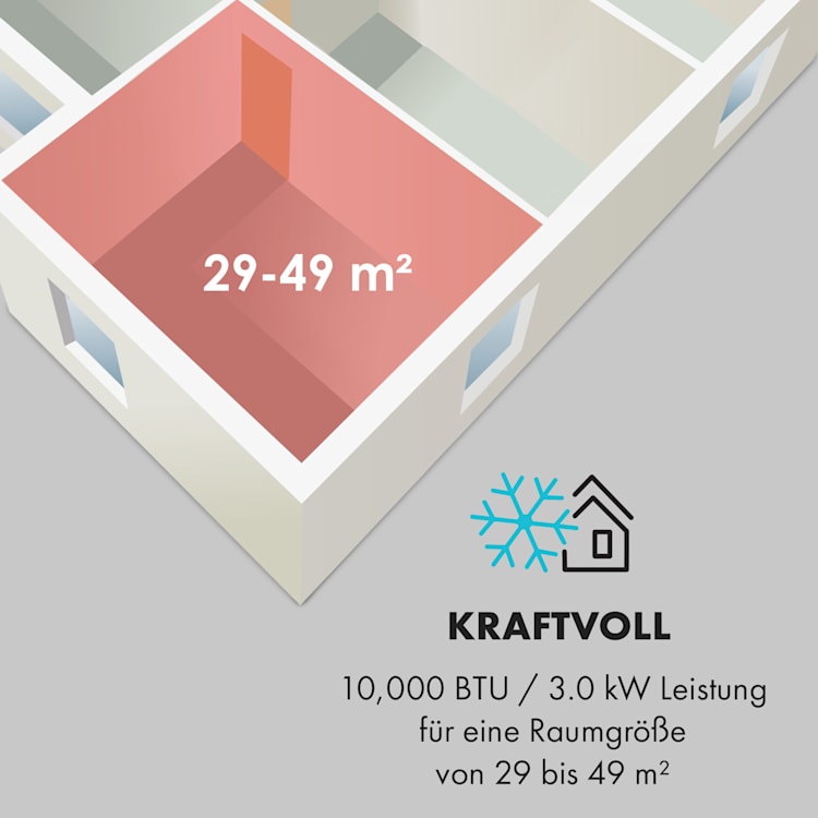 Metrobreeze Rom Smart mobile Klimaanlage 10.000 BTU 3 kW Fernbedienung Schwarz