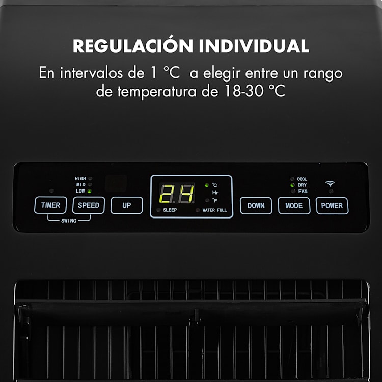 Acondicionador de aire móvil Metrobreeze Rom Smart 10.000 BTU / 3,0 kW Control remoto EEC A+ Negro