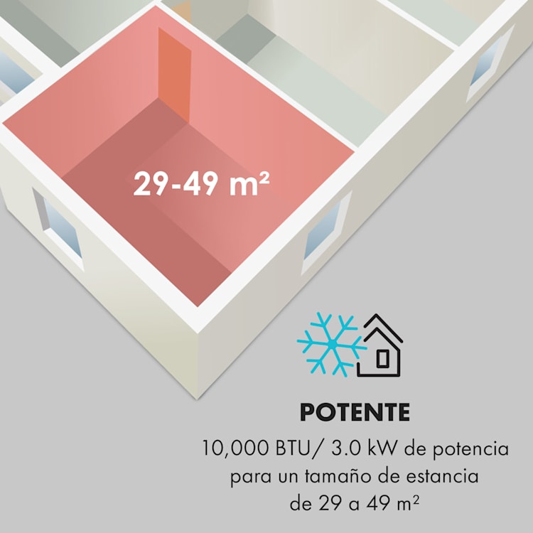 Acondicionador de aire móvil Metrobreeze Rom Smart 10.000 BTU / 3,0 kW Control remoto EEC A+ Negro