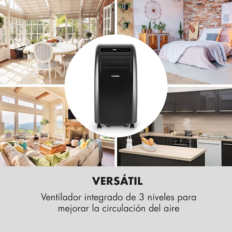 Acondicionador de aire móvil Metrobreeze Rom Smart 10.000 BTU / 3,0 kW Control remoto EEC A+ Negro