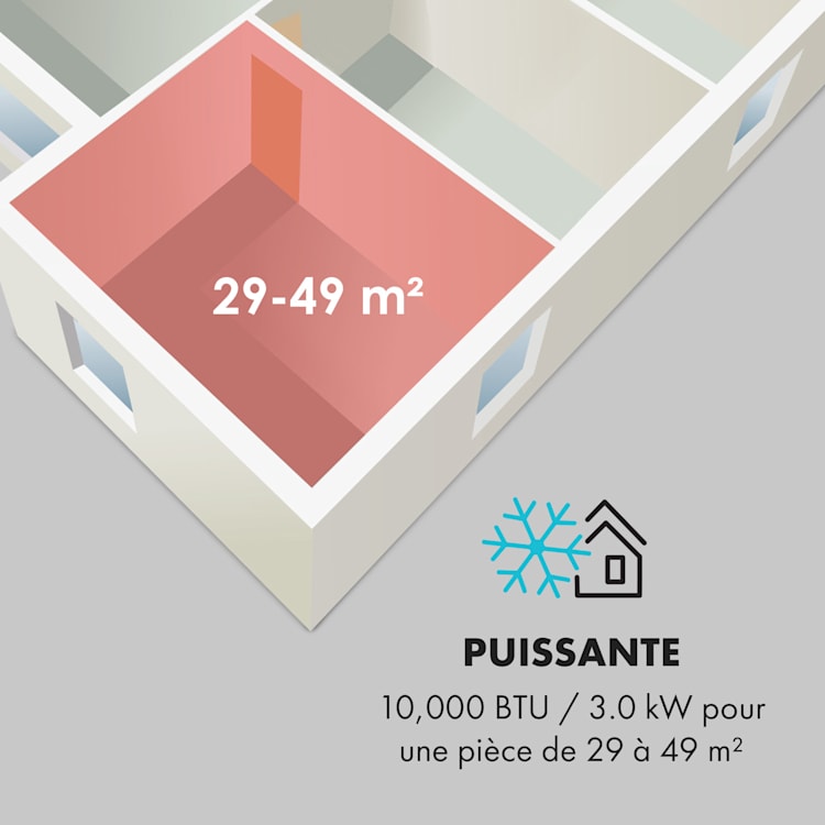 Climatiseur mobile Metrobreeze Rom Smart 10 000 BTU / 3,0 kW EEC A+ télécommande Noir