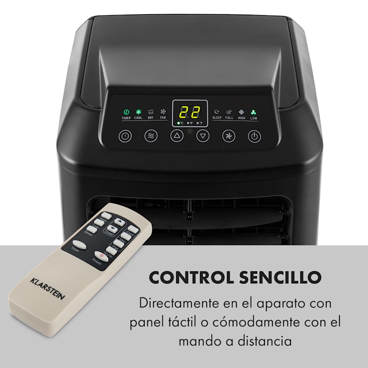 Pure Blizzard Smart 7k aire acondicionado portátil 7000 BTU/2,1 kW EEC A Control remoto 7.000 BTU | Negro