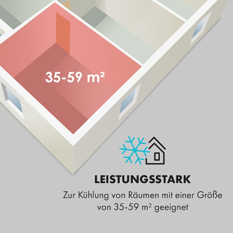Grandbreeze Eco 12K Klimaanlage 3-in-1 460 m³/h 12.000 BTU/1,35 kW Schwarz