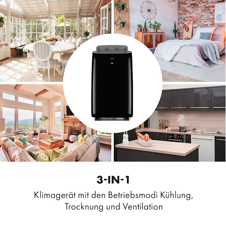 Grandbreeze Eco 12K Klimaanlage 3-in-1 460 m³/h 12.000 BTU/1,35 kW Schwarz