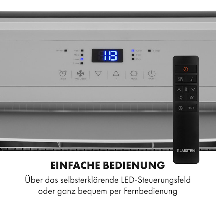 Grandbreeze Eco 12K Klimaanlage 3-in-1 460 m³/h 12.000 BTU/1,35 kW Schwarz