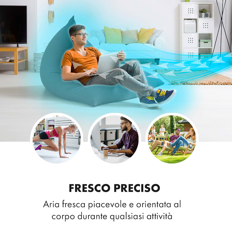 Cooler Rush, Ventilatore, Raffreddatore Evaporativo, Telecomando, 2 Piastre Eutettiche, 5,5L, 45W