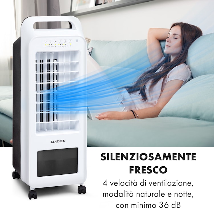 Cooler Rush, Ventilatore, Raffreddatore Evaporativo, Telecomando, 2 Piastre Eutettiche, 5,5L, 45W