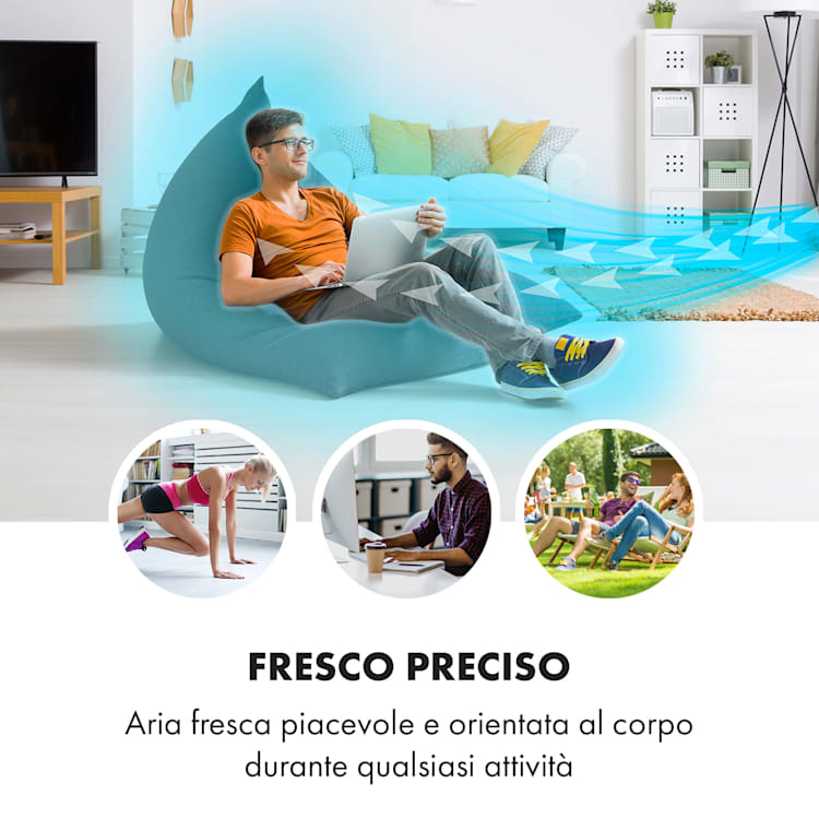 Cooler Rush, Ventilatore, Raffreddatore Evaporativo, Telecomando, 2 Piastre Eutettiche, 5,5L, 45W