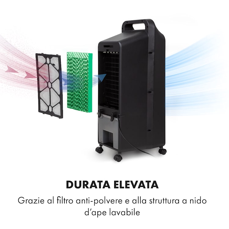 Cooler Rush, Ventilatore, Raffreddatore Evaporativo, Telecomando, 2 Piastre Eutettiche, 5,5L, 45W