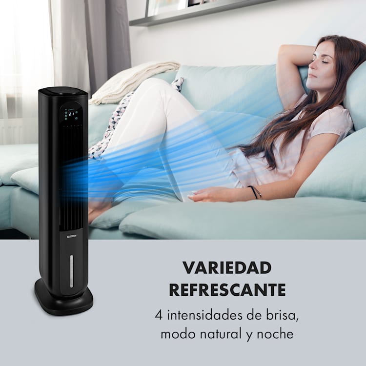 Polar Tower Smart Fan Air Cooler 7L 85W Control Remoto 5x Ice Pack Negro