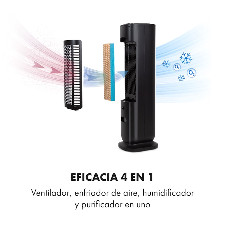 Polar Tower Smart Fan Air Cooler 7L 85W Control Remoto 5x Ice Pack Negro