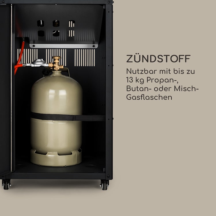 Flagranti Plus Gasheizstrahler 8kW Seitentische Edelstahl 6