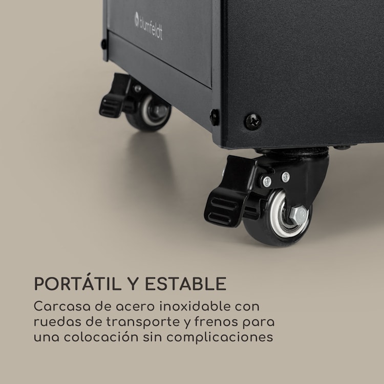 Estufa radiante de gas Flagranti Plus de 8 kW, mesas laterales, acero inoxidable