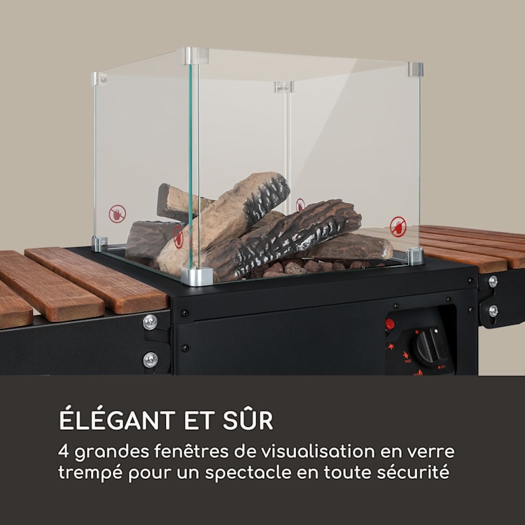 Flagranti Plus radiateur à gaz 8kW tables d'appoint inox