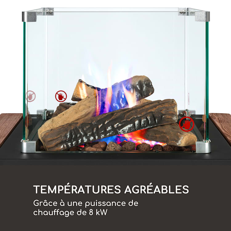 Flagranti Plus radiateur à gaz 8kW tables d'appoint inox