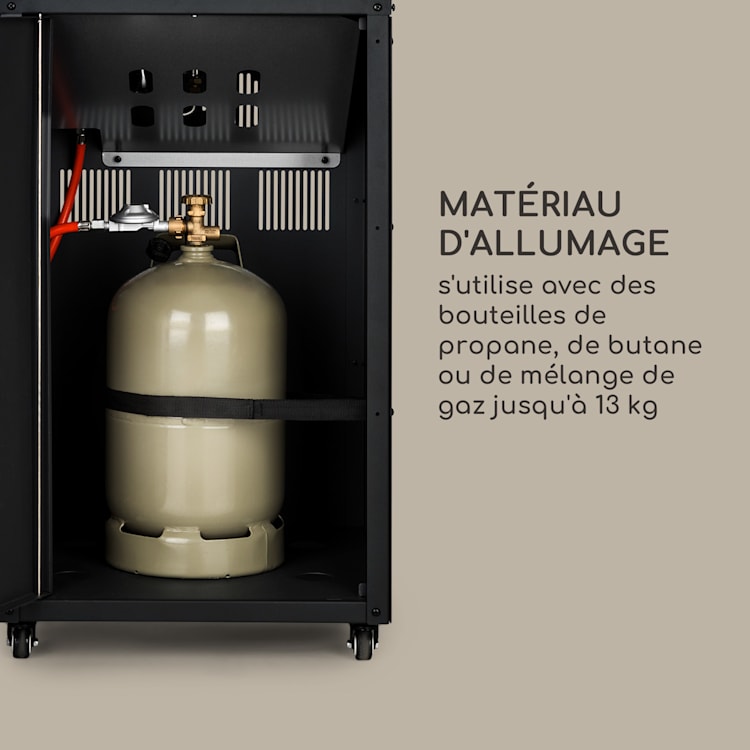 Flagranti Plus radiateur à gaz 8kW tables d'appoint inox