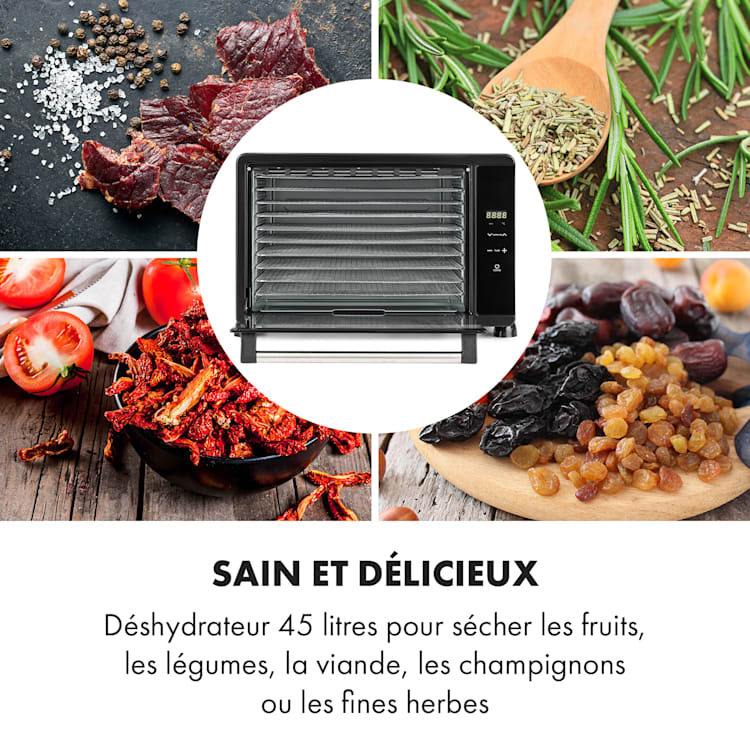 Mega Jerky Déshydrateur 650W 50-80 ° C Minuterie à écran tactile LCD