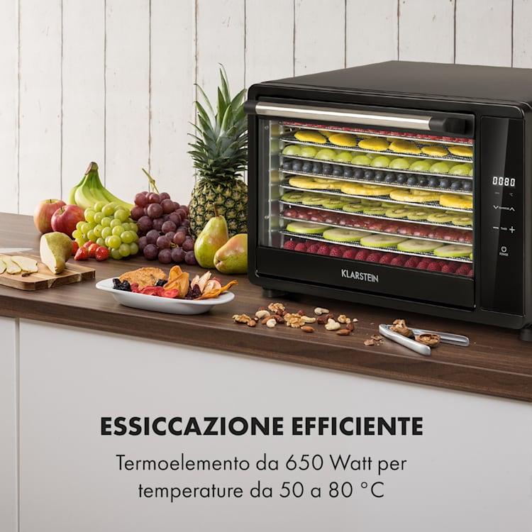 Mega Jerky, Essiccatore, display touch LC, timer, 50-80°C, 650W